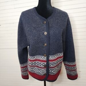 Vintage Tally-Ho 100% Wool Cardigan SweaterMade in Hong Kong – M